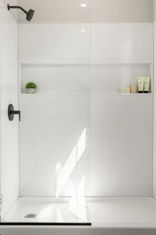 a bathroom with a shower