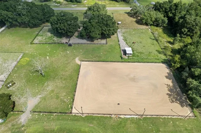 an aerial view of a house