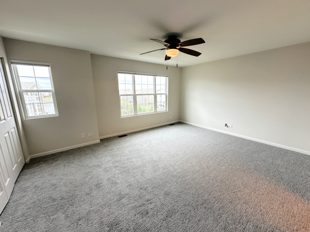 1665 Ruby Drive, Unit 1 Pingree Grove, IL 60140 - Photo 9 of 18 an empty room with windows and ceiling fan