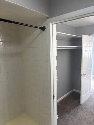 an empty room with closet