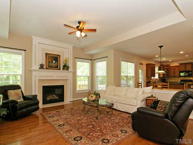STUNNING FAMILY ROOM WITH FIREPLACE AND TREY CEILING!