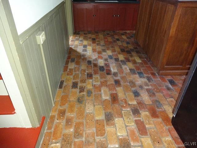 Polished Brick Floors in Mudroom & Kitchen