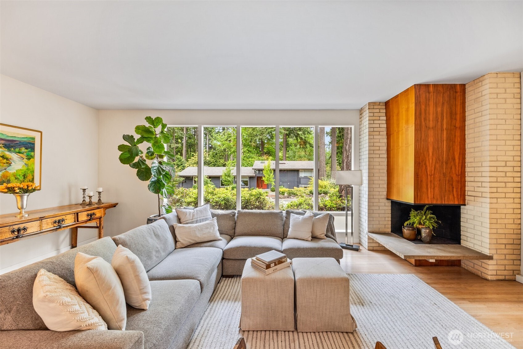 13526 Northshire Road Northwest Seattle, WA 98177 - Photo 9 of 40 a living room with furniture and a large window