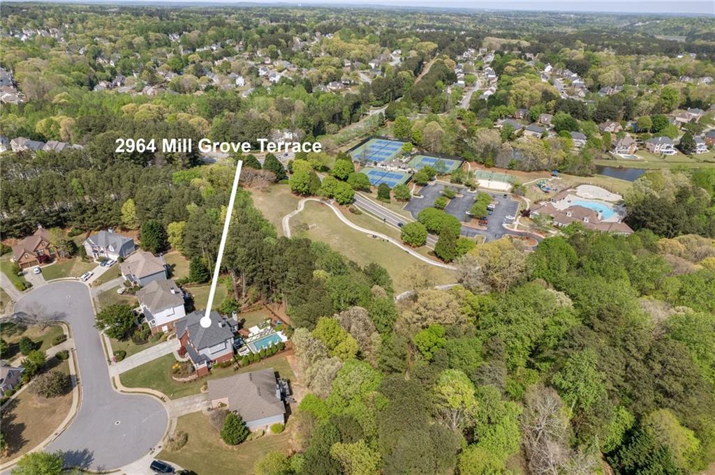 2964 Mill Grove Terrace Dacula, GA 30019 - Photo 68 of 86 an aerial view of residential houses with outdoor space