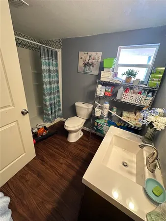 a storage room with washer and dryer