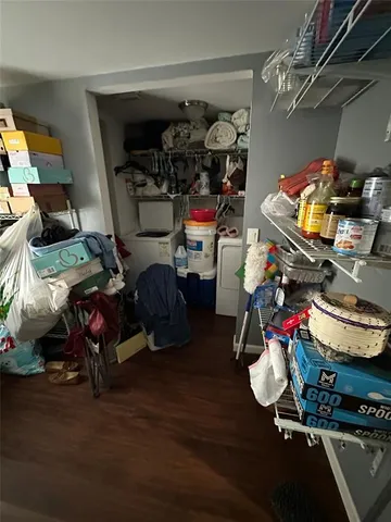 a view of a garage with stuff