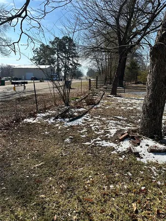 a view of a yard with a tree