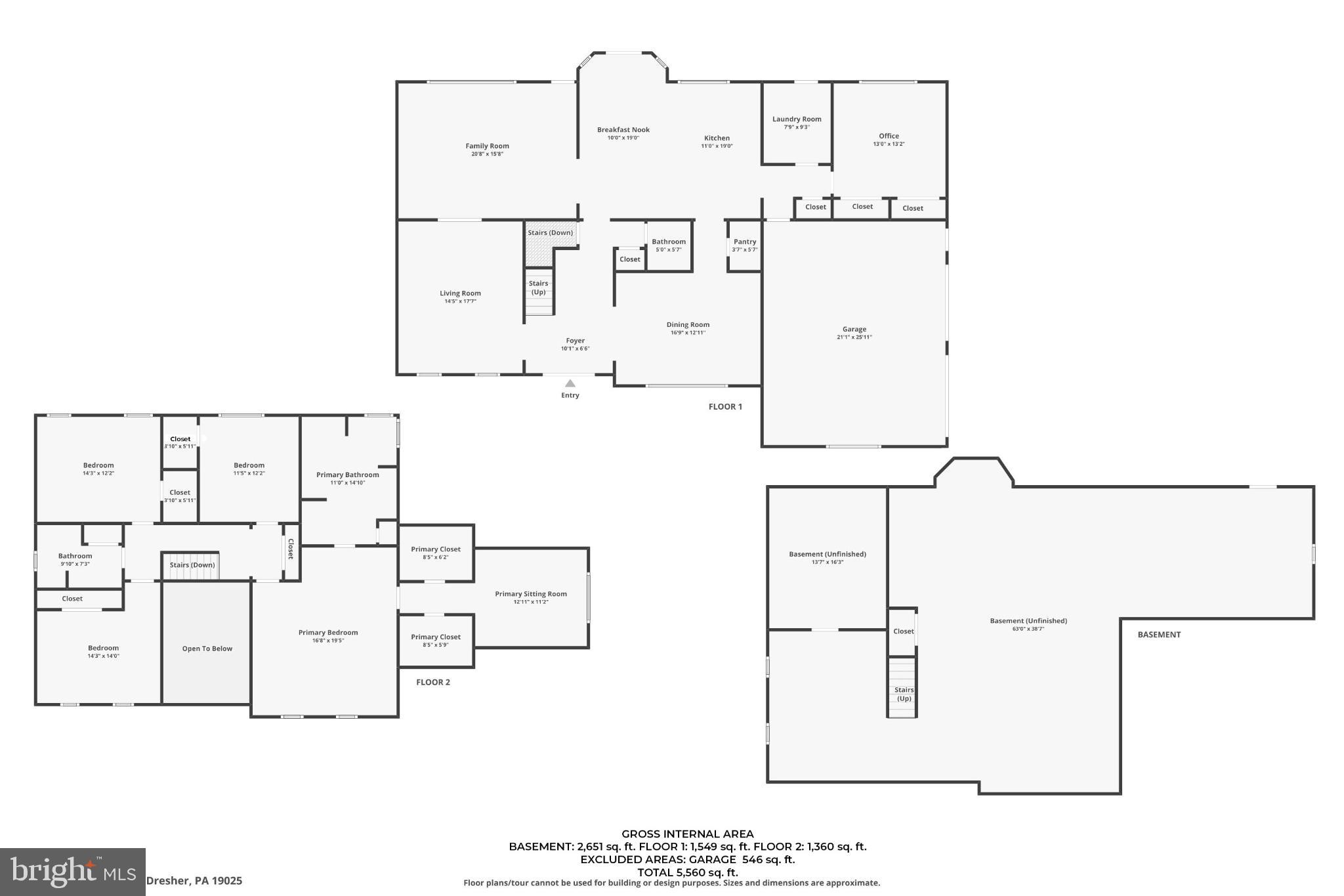 1716 St Georges Road Dresher, PA 19025 - Photo 90 of 90 Spacious multi-level floor plan layout.