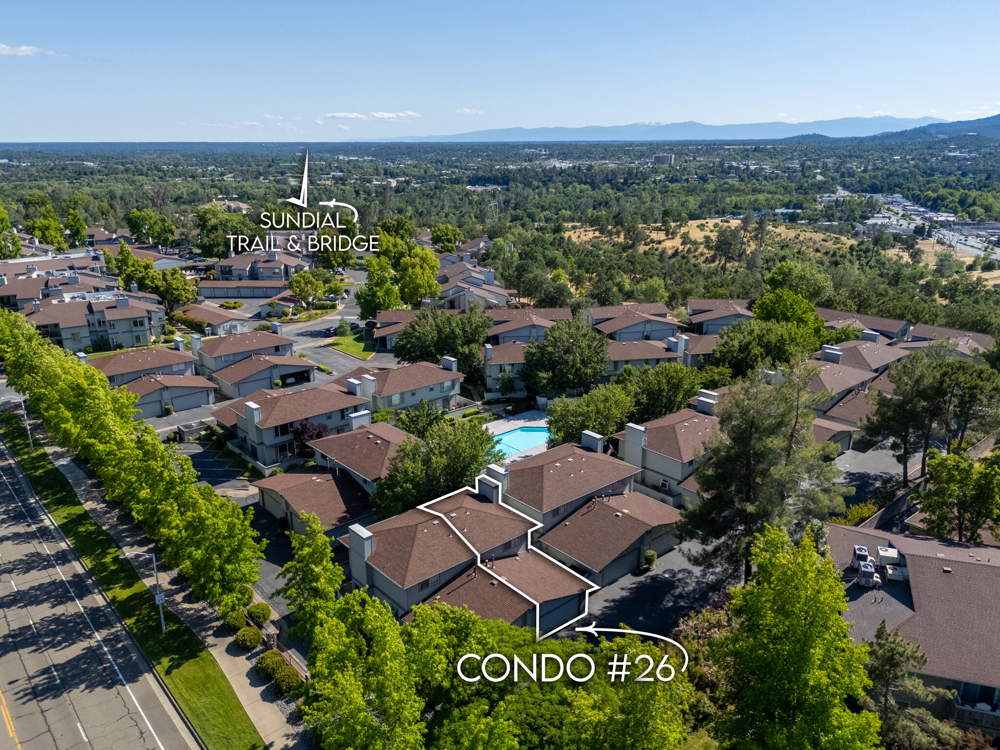 200 Ridgetop Drive, Unit 26 Redding, CA 96003 - Photo 2 of 27 an aerial view of a house with a yard