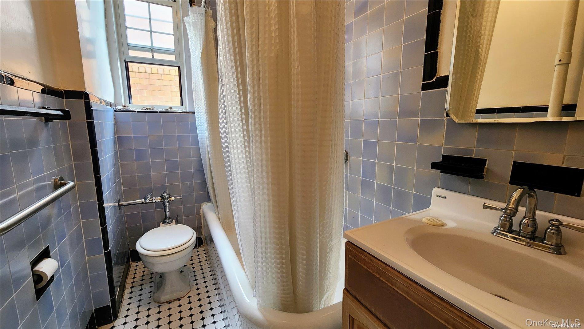 4 Maple Drive, Unit 6H Great Neck, NY 11021 - Photo 13 of 14 a bathroom with a sink a toilet and a mirror
