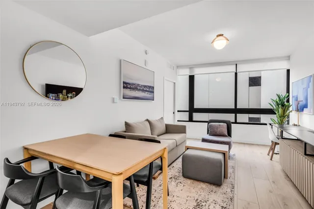 a living room with furniture