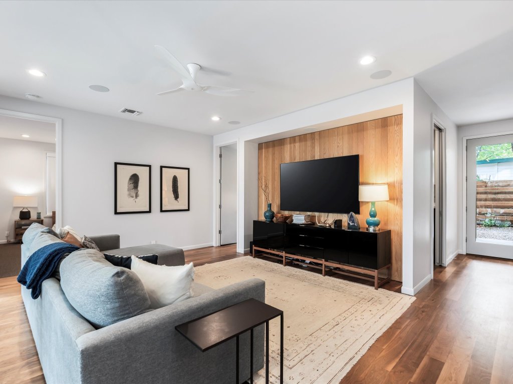 1703 Dexter Street Austin, TX 78704 - Photo 14 of 38 a living room with furniture and a flat screen tv