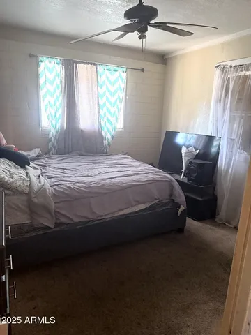 a view of a house with a yard and potted plants