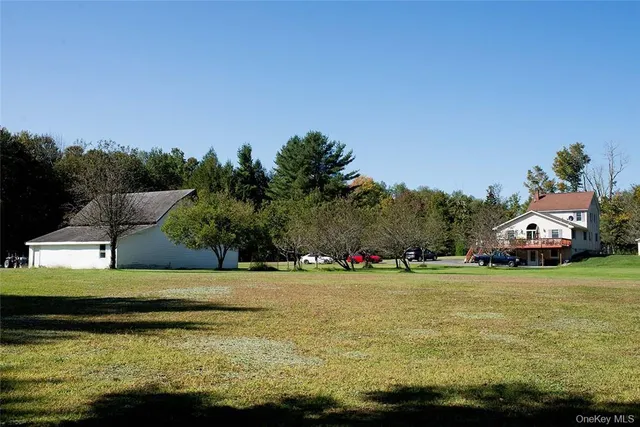 a view of a lake with houses