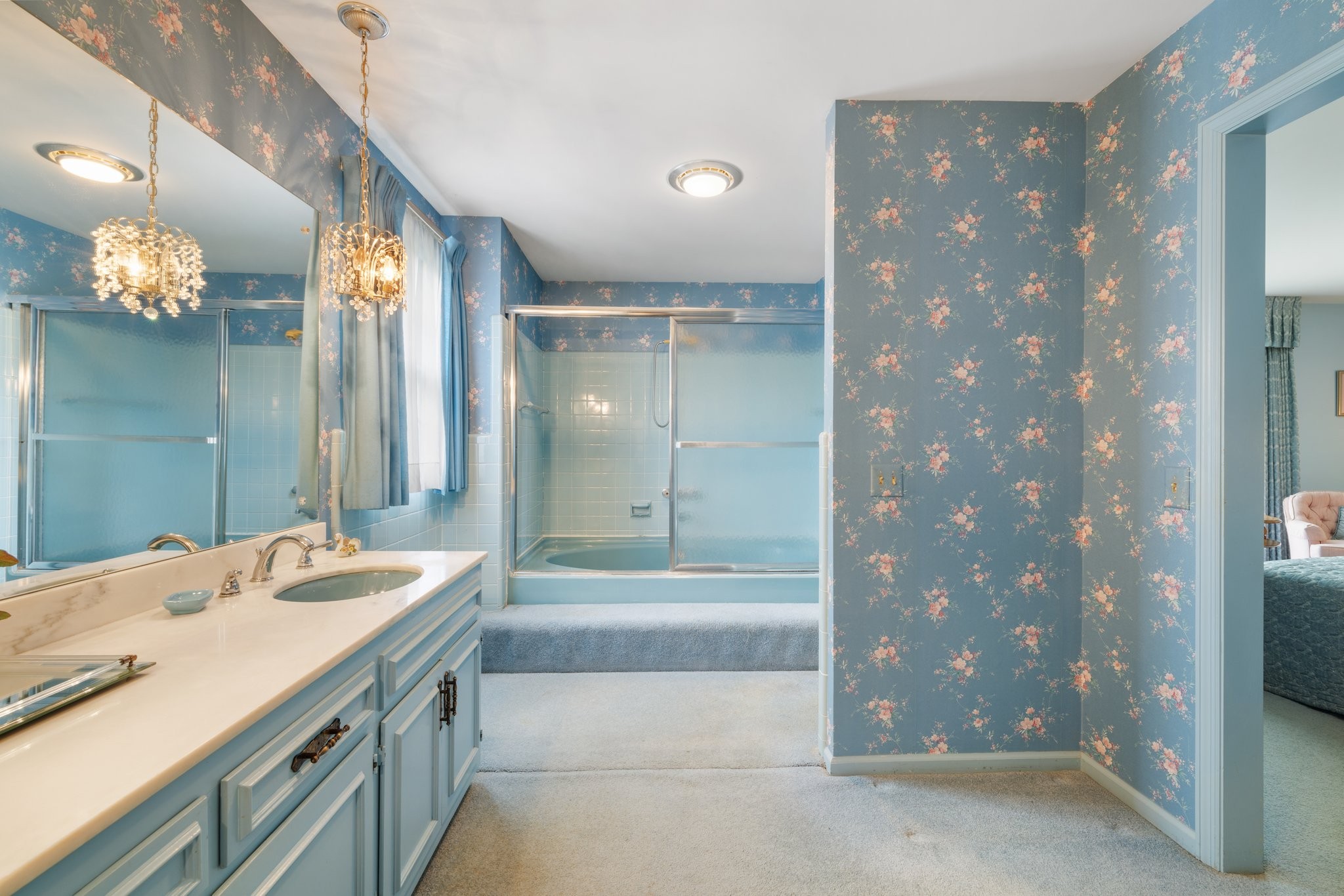 1409 Sneed Road West Franklin, TN 37069 - Photo 29 of 47 a bathroom with a double vanity sink and a mirror