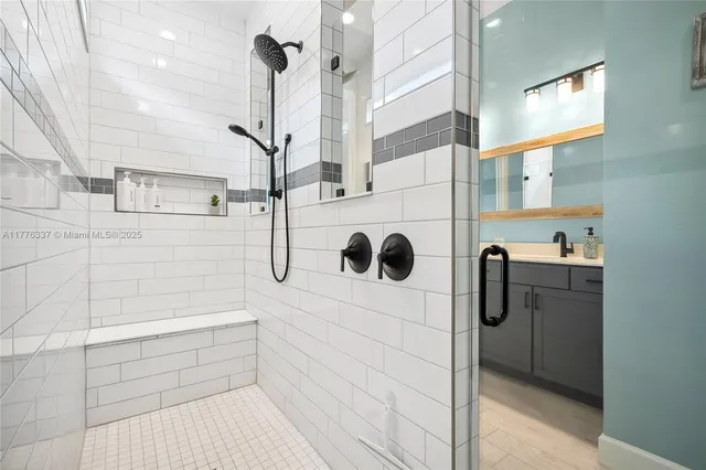 a bathroom with a shower