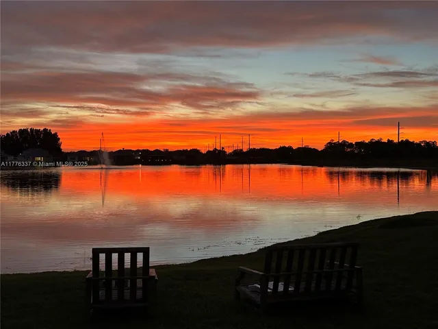 a view of lake and city