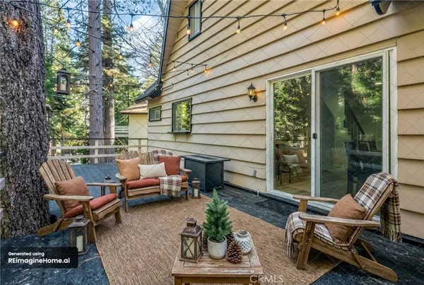 a building outdoor space with patio furniture