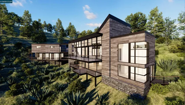 a view of a backyard with plants