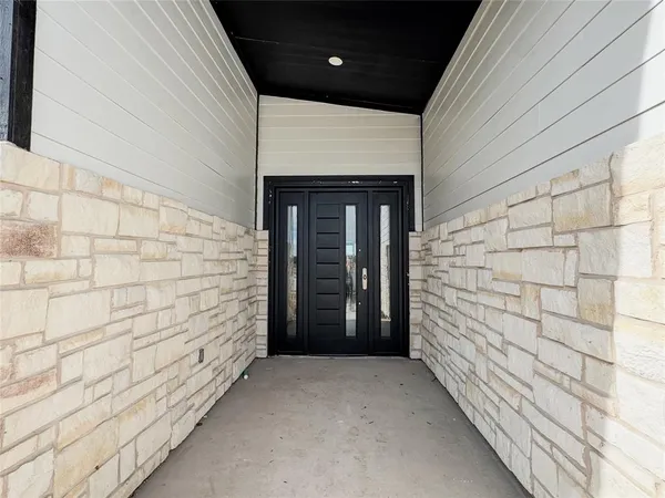 a view of wooden door