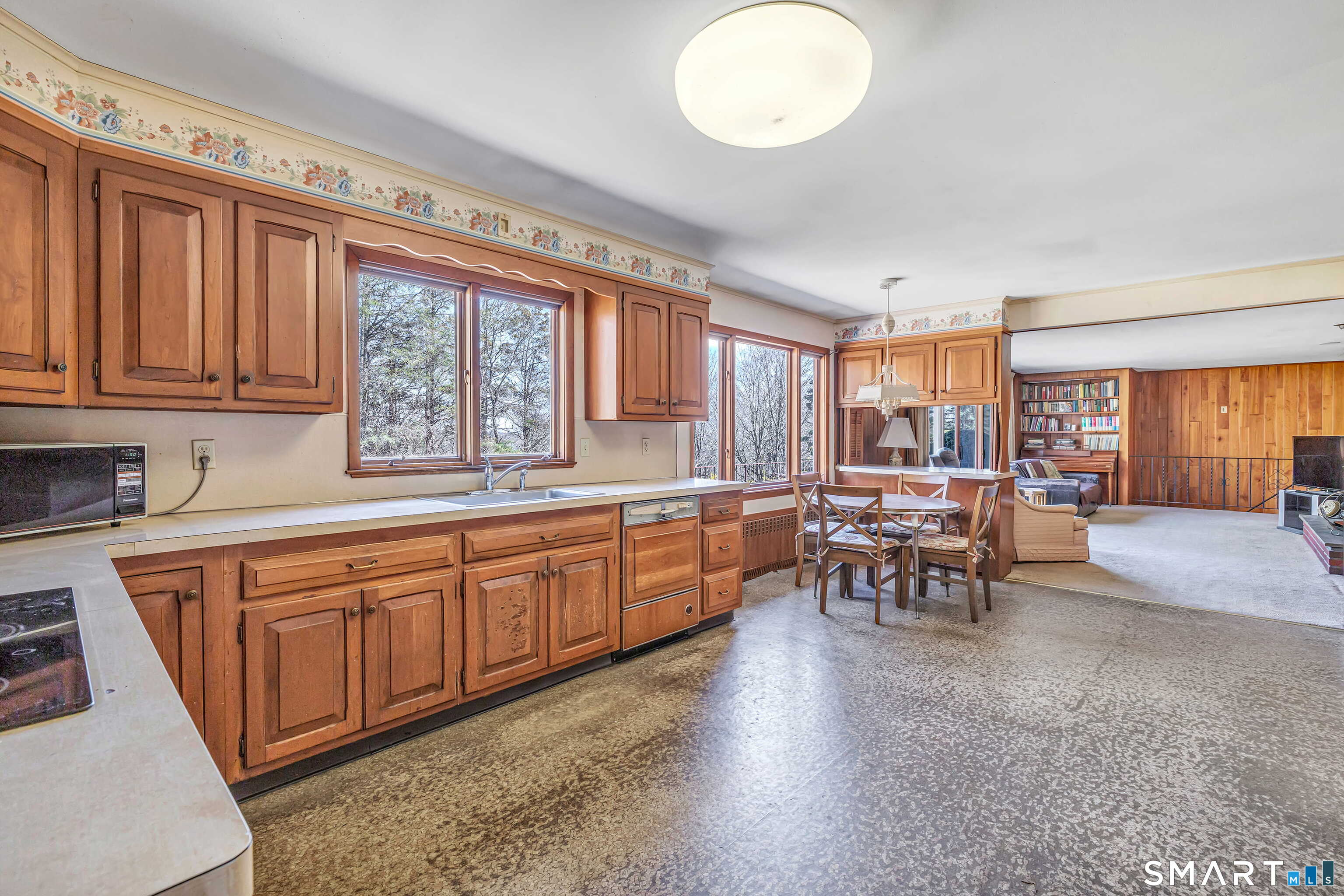 160 Sport Hill Road Easton, CT 06612 - Photo 13 of 40 a large kitchen with kitchen island granite countertop a large window