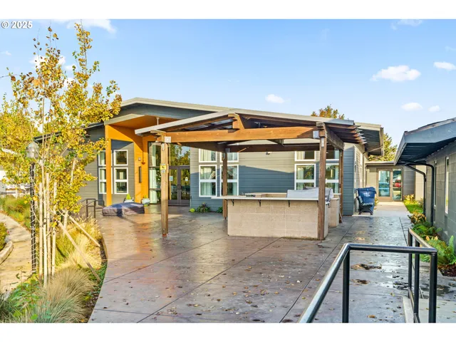 a view of a house with a patio