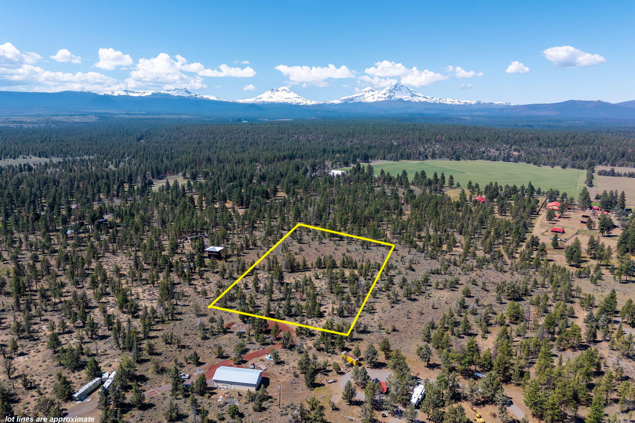 67372 Harrington Loop Road Bend, OR 97703 - Photo 1 of 33 Approximate lot lines from drone looking West