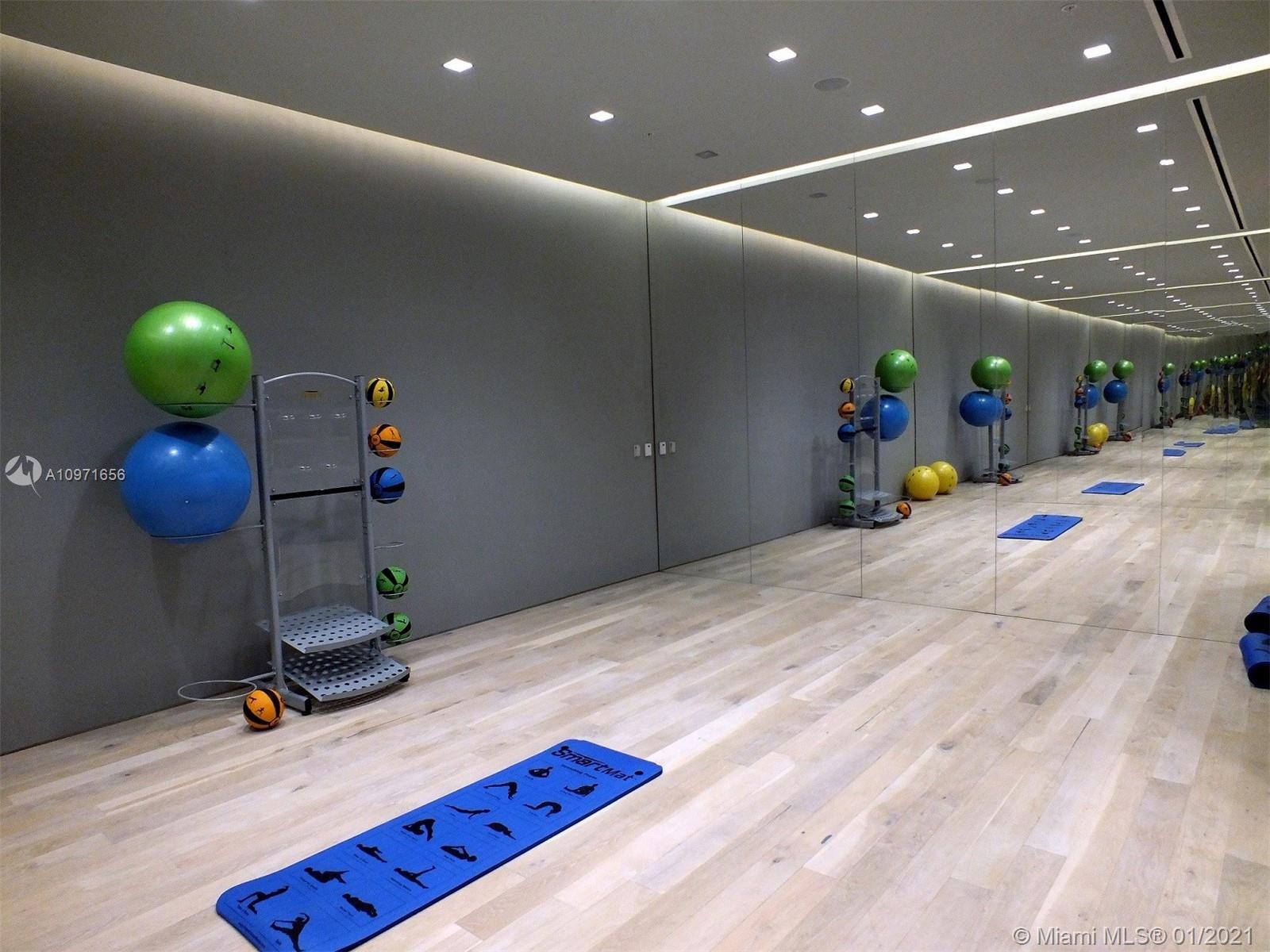 68 Southeast 6th Street, Unit 1010 Miami, FL 33131 - Photo 29 of 43 a room with gym equipment and a potted plant