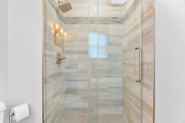 a bathroom with a shower