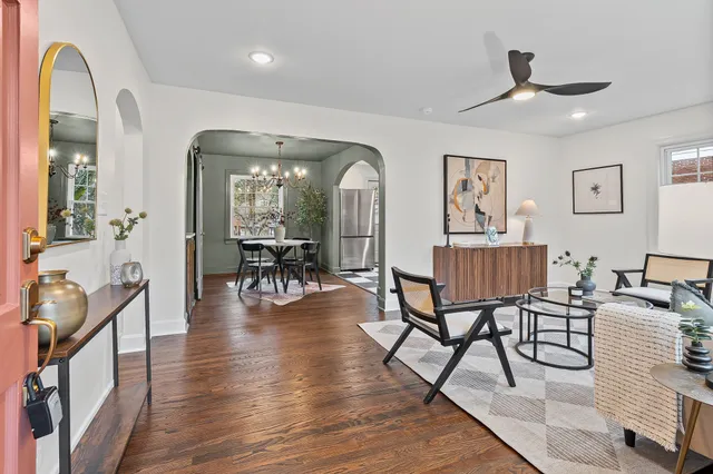a view of a livingroom and dining room