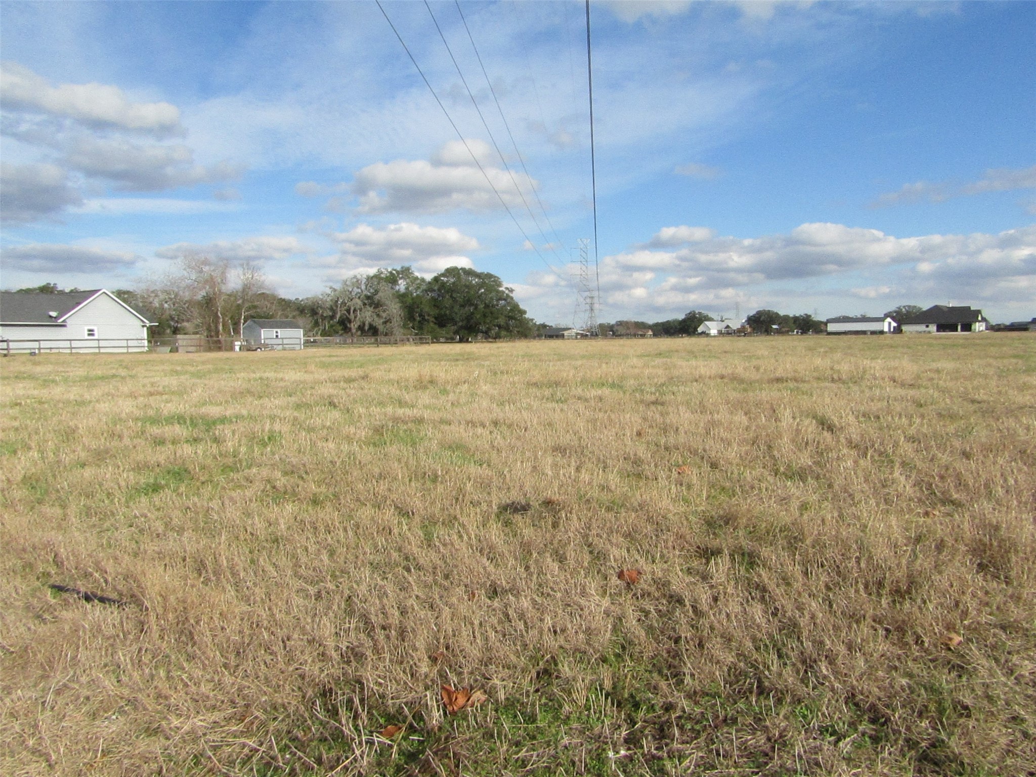 707 Winchester Trail Angleton, TX 77515 - Photo 4 of 8 Spacious open field with scattered homes in the background, under a clear blue sky with deer running through freely in this subdivision. Ideal for those seeking a quiet, rural setting. Deer roam freely in this subdivision.