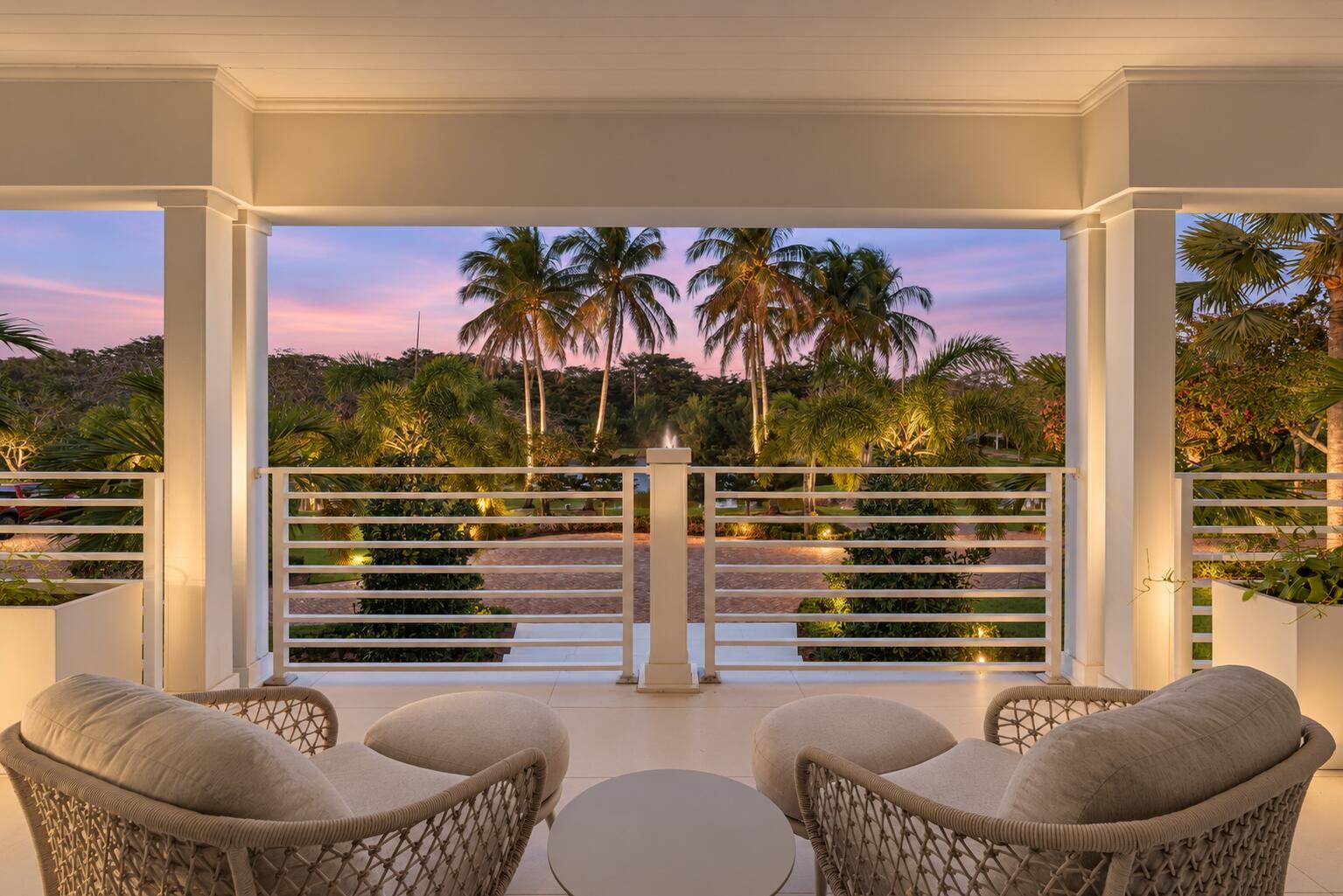 13920 Stirling Road Southwest Ranches, FL 33330 - Photo 8 of 81 Twilight Porch with Palm-Lined Pond