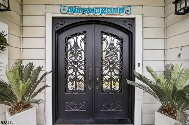 a close view of a door with wooden door