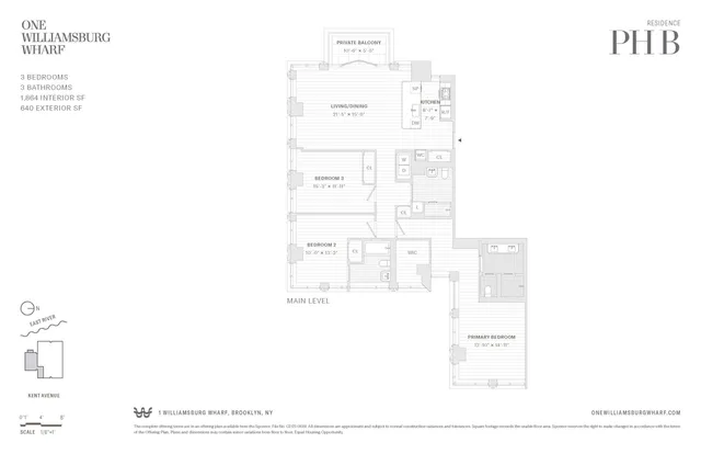 $4,850,000 | 480 Kent Avenue, Unit PHB | Williamsburg