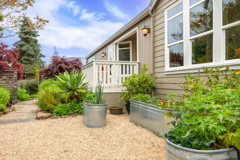 a house with a garden space