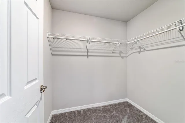 a view of a room with racks on the wall