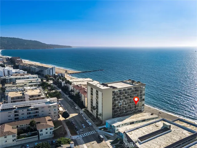 a view of an ocean from a building