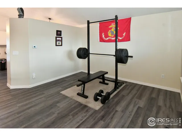 a view of kitchen island with wooden floor