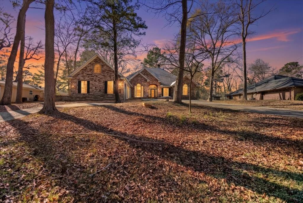a view of a yard with a house