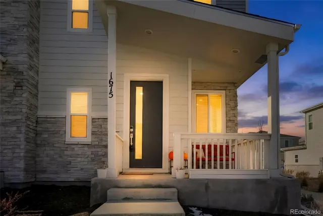 a view of a brick house with windows