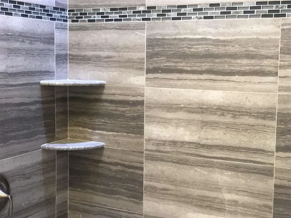 a bathroom with a shower