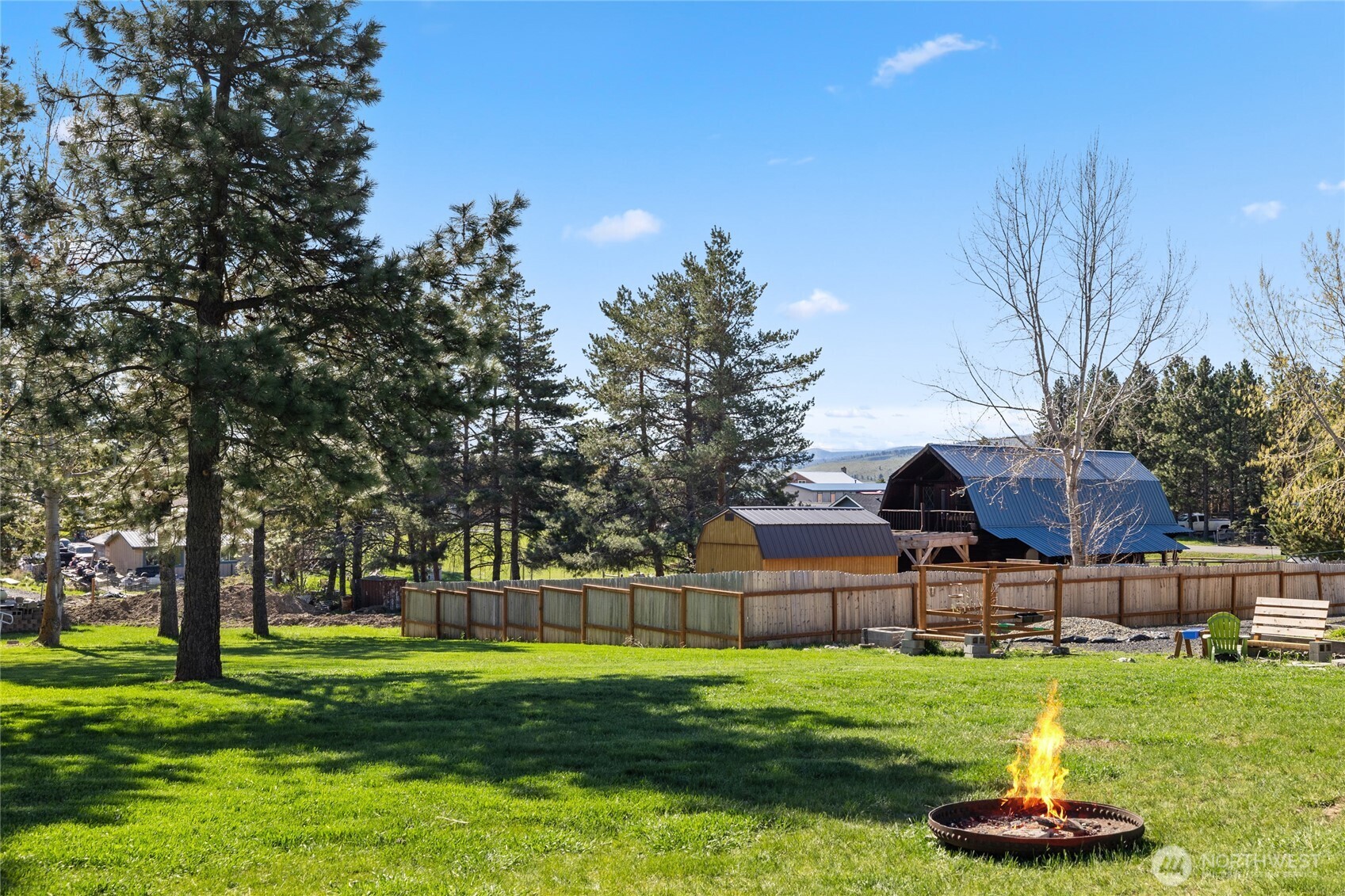 351 Ridge Loop Road Cle Elum, WA 98922 - Photo 34 of 38 a backyard of a house with yard and outdoor seating