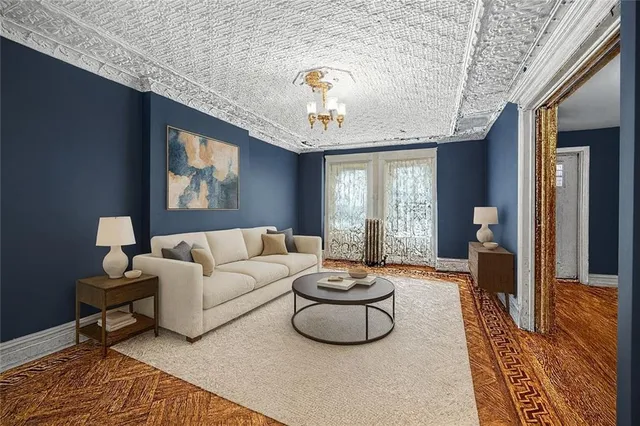 a view of an empty room with glass door