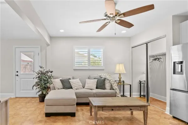 a living room with furniture