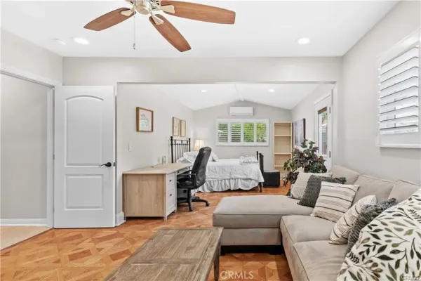 a living room with furniture