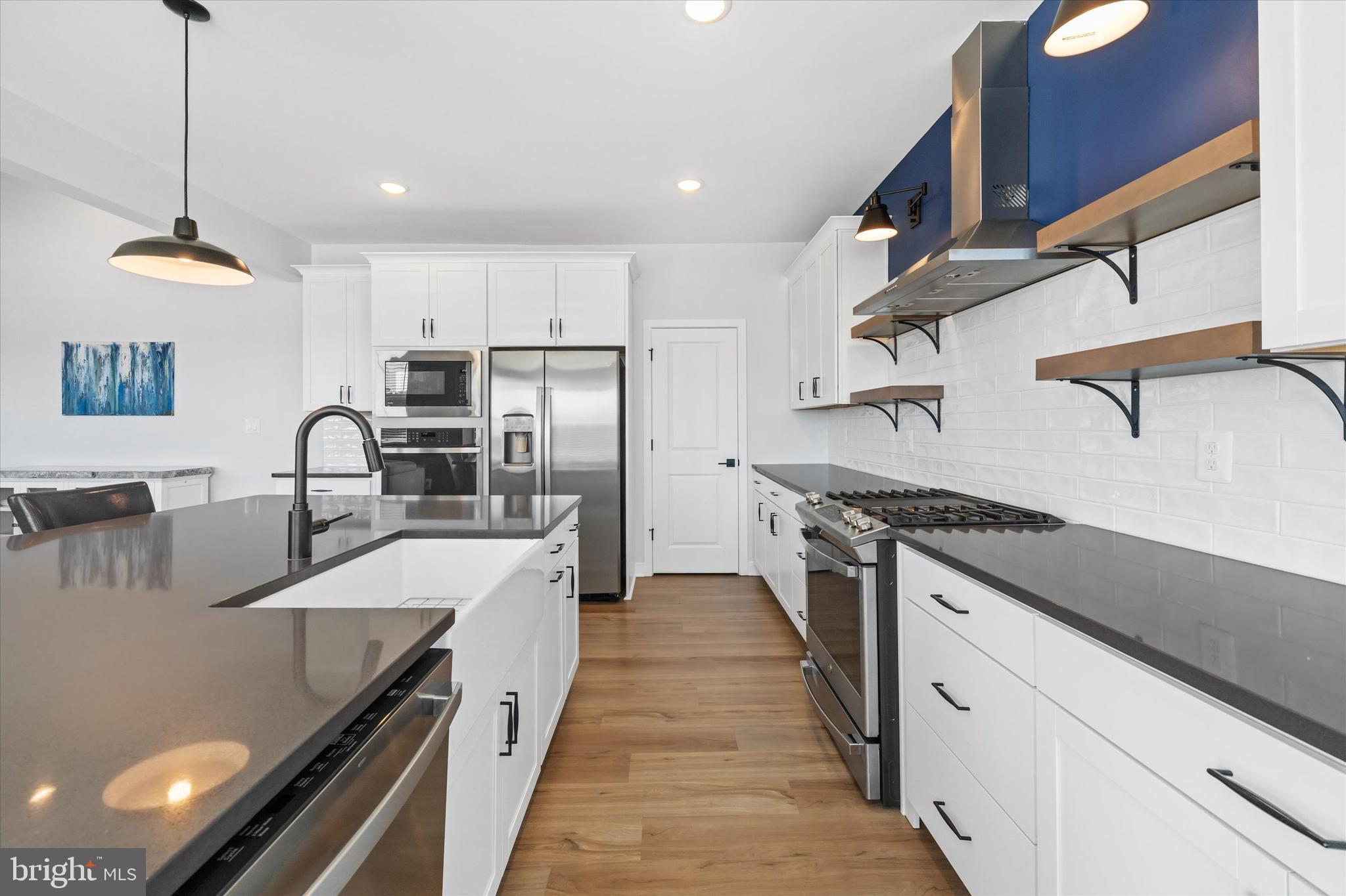 208 South Rdg Brk Drive Felton, DE 19943 - Photo 16 of 44 a kitchen with stainless steel appliances granite countertop a sink stove and refrigerator