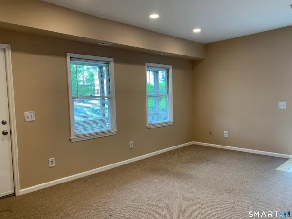 an empty room with an entryway