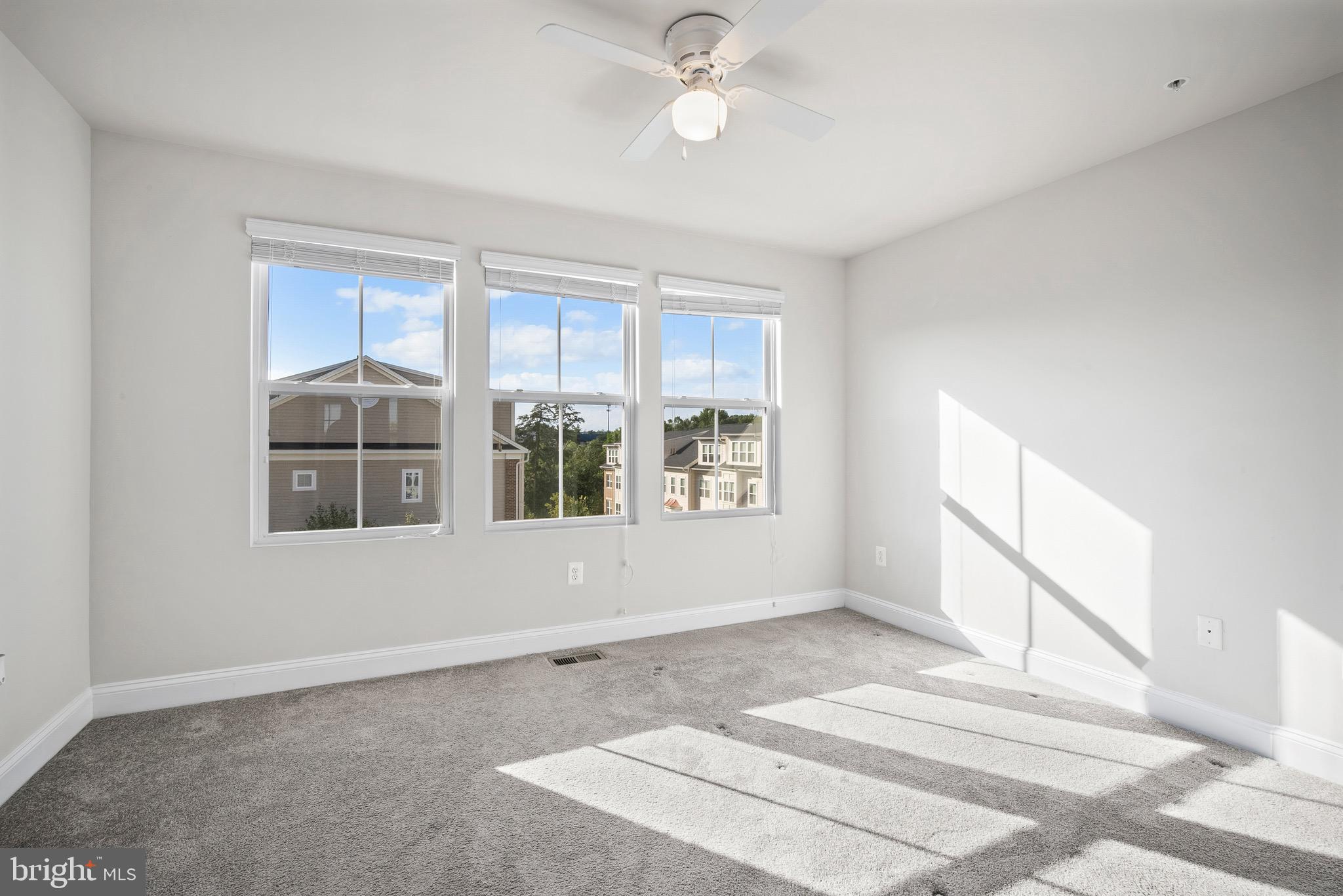 7012 Rackham Way Hanover, MD 21076 - Photo 26 of 46 Bedroom 3 | Custom Window Treatments | Ceiling Fan