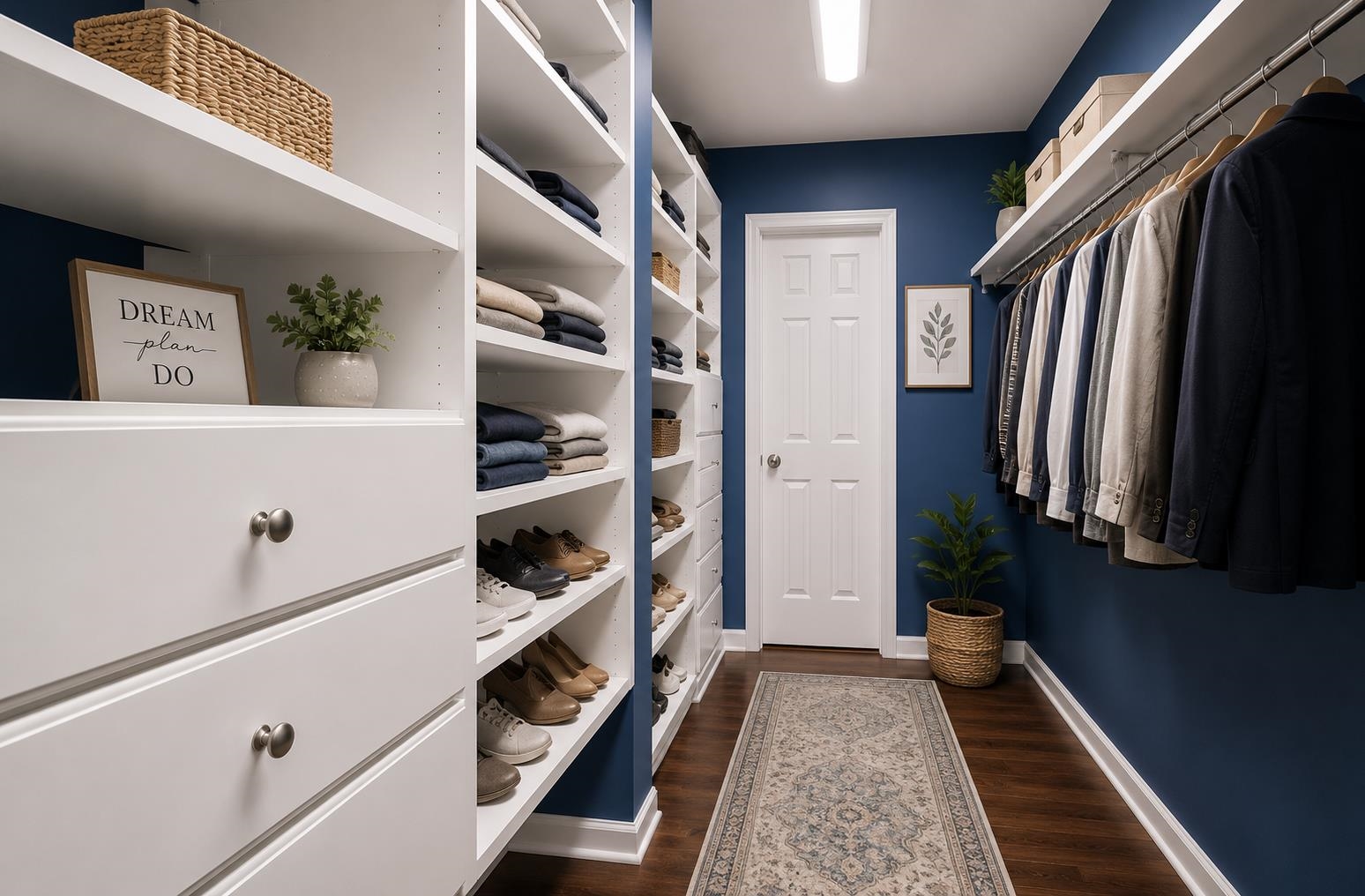 9333 Breakstone Cove Collierville, TN 38017 - Photo 20 of 39 Dream closet goals! This oversized walk-in closet features custom built-in shelving, drawers, hanging space, and beautiful hardwood floors. Designed for maximum organization and storage. Image has been virtually staged.