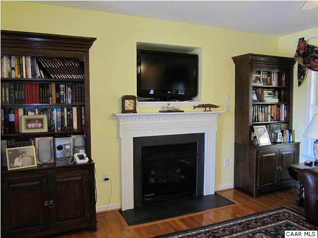 448 Rockfish Run Road Scottsville, VA 24590 - Photo 9 of 27 a living room with bookshelf and a fireplace